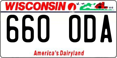 WI license plate 660ODA