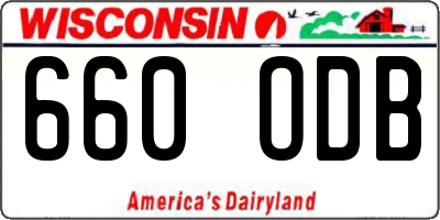 WI license plate 660ODB
