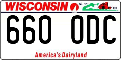 WI license plate 660ODC