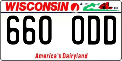 WI license plate 660ODD