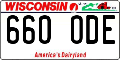 WI license plate 660ODE