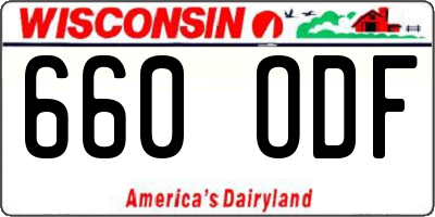 WI license plate 660ODF