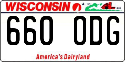 WI license plate 660ODG