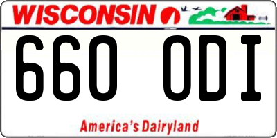 WI license plate 660ODI