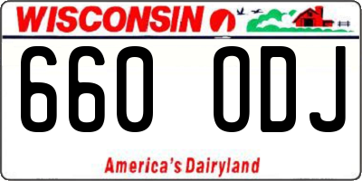 WI license plate 660ODJ