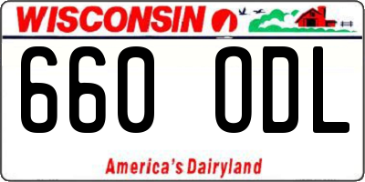 WI license plate 660ODL