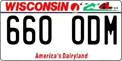 WI license plate 660ODM