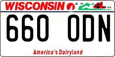 WI license plate 660ODN
