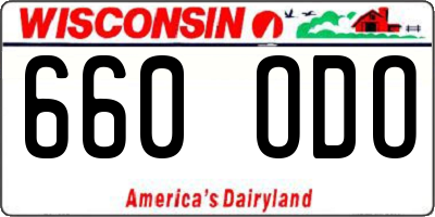 WI license plate 660ODO