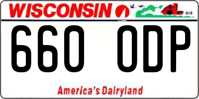 WI license plate 660ODP