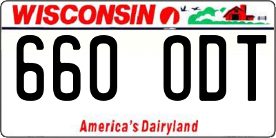 WI license plate 660ODT