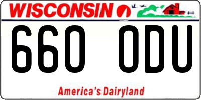 WI license plate 660ODU