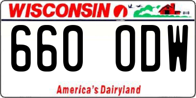 WI license plate 660ODW