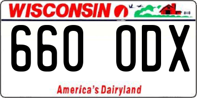 WI license plate 660ODX