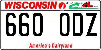 WI license plate 660ODZ
