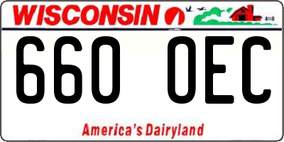 WI license plate 660OEC