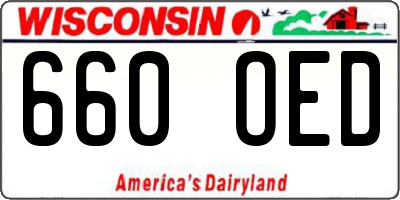 WI license plate 660OED
