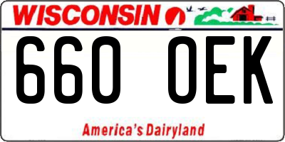 WI license plate 660OEK