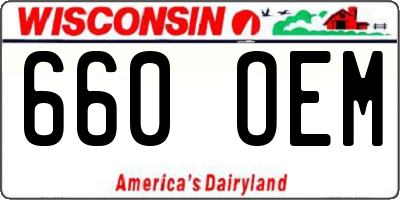 WI license plate 660OEM