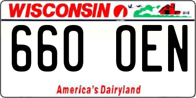WI license plate 660OEN