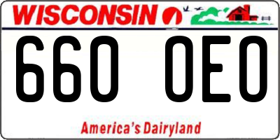 WI license plate 660OEO