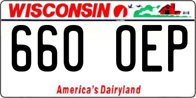 WI license plate 660OEP