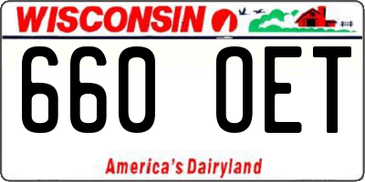 WI license plate 660OET