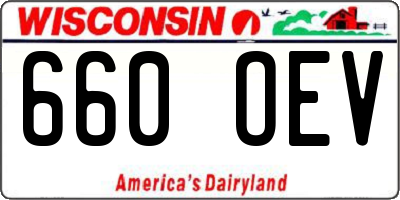 WI license plate 660OEV