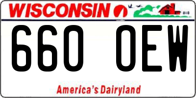 WI license plate 660OEW