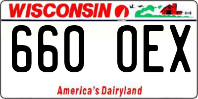 WI license plate 660OEX