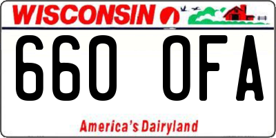WI license plate 660OFA