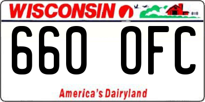 WI license plate 660OFC