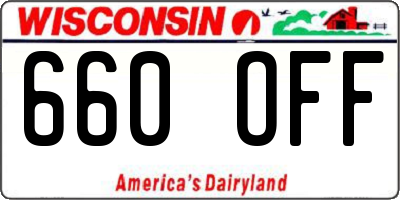 WI license plate 660OFF
