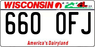 WI license plate 660OFJ