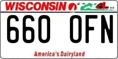 WI license plate 660OFN
