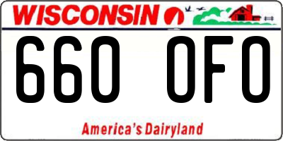 WI license plate 660OFO