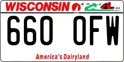 WI license plate 660OFW