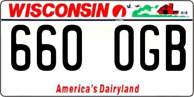 WI license plate 660OGB