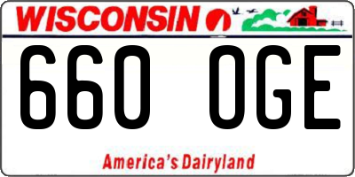 WI license plate 660OGE
