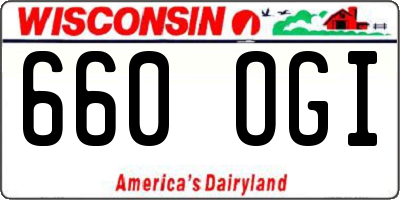 WI license plate 660OGI
