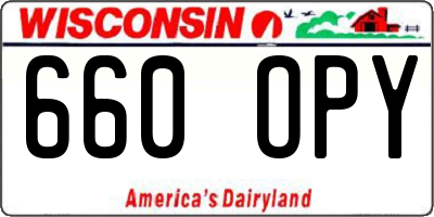 WI license plate 660OPY