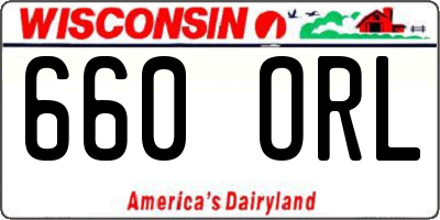 WI license plate 660ORL