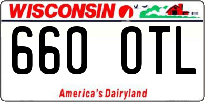 WI license plate 660OTL