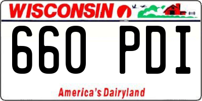 WI license plate 660PDI