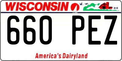 WI license plate 660PEZ