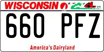 WI license plate 660PFZ