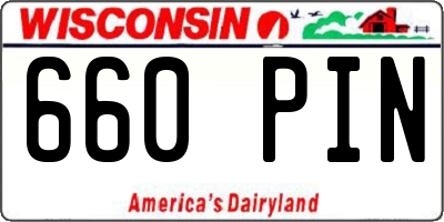 WI license plate 660PIN