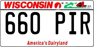 WI license plate 660PIR