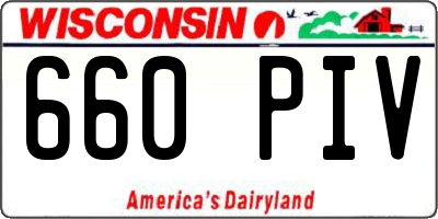 WI license plate 660PIV