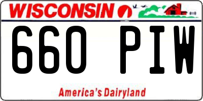 WI license plate 660PIW